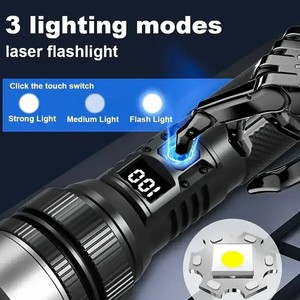 Linterna Táctica <span class=keywords><strong>LED</strong></span> de Alta Potencia, <span class=keywords><strong>Recargable</strong></span> por USB, Resistente al Agua IP54, Luz Fuerte para Exteriores, <span class=keywords><strong>Ultra</strong></span> Larga Distancia - Product Image 3