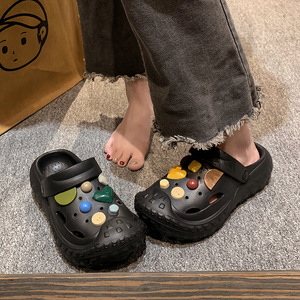 Sandales plates pour femmes, style célébrité internet, pour l'été, la plage et l'extérieur, pantoufles d'infirmière à bout fermé, sabots et <span class=keywords><strong>mules</strong></span> à semelle souple à motif dessin animé - Product Image 6