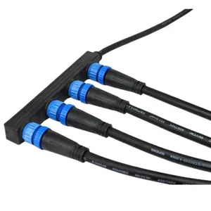 Conectores tipo F Jnicon M15 a prueba de agua IP68, Cable de bloqueo de tornillo, conector eléctrico para conector de tira de luz de calle LED de alimentación