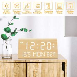 นาฬิกาปลุกดิจิตอล LED แบบตั้งโต๊ะรูปสามเหลี่ยมอเนกประสงค์ทันสมัยพร้อมจอแสดงอุณหภูมิและความชื้น ขายส่ง - Product Image 4