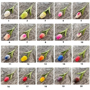 Tulipani Artificiali di Alta Qualità, Singoli, in Silicone Morbido, Blu, Viola, Rosa, Nero, Rosso, Giallo, Bianco, Fiori di Tulipano Essiccati per Tavola - Product Image 4