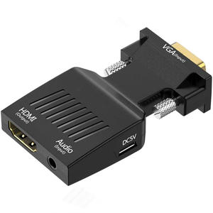 Adaptador <span class=keywords><strong>Convertidor</strong></span> de <span class=keywords><strong>VGA</strong></span> <span class=keywords><strong>a</strong></span> HDTV con Cable de Audio y Alimentación, Diseño Compacto para Conectar PC Portátil <span class=keywords><strong>a</strong></span> Monitor de TV - Product Image 1