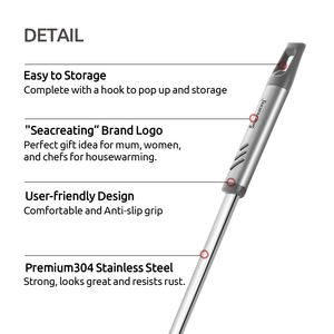 ตะหลิวทอดสแตนเลสมีด้ามจับเอบีอุปกรณ์ในครัว430ใช้ในบ้าน - Product Image 3