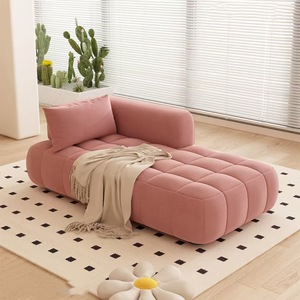 Sofá Chaise Longue Color Crema con Relleno de Espuma Acolchada para Sala de Estar, Dormitorio, Hotel, Alquiler - Product Image 2
