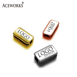 Rectangle Engraved Beads Custom Small <b>Personalised</b> logo Bulk <b>Beaded</b> <b>Bracelet</b> DIY Jewelry Wholesale Your Text Initials - Product Image 2