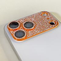 Orange Bling Diamond pour IPhone 17Pro Accessoires de téléphone portable Alumine anti-rayures pour IPhone 17 Pro Max Protecteur d'objectif d'appareil photo