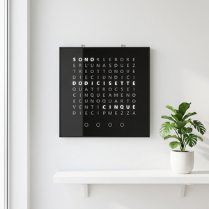 <span class=keywords><strong>Orologio</strong></span> <span class=keywords><strong>da</strong></span> Parete Italiano con Parole LED di Grandi Dimensioni, Quadrante Quadrato per <span class=keywords><strong>Soggiorno</strong></span> - Product Image 1