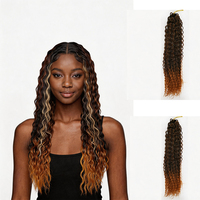 Wasserwellen-Häkelhaar Synthetisches Vorgestrecktes Boho Lockiges Flechthaar Multi-Ombre Farbtöne Weiche Fasern für Tägliche Frisuren
