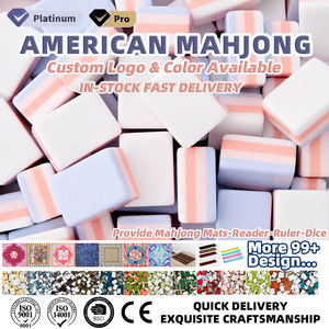 Listo para enviar American Mahjong Set 160 Azulejos Acrílico Grabado Púrpura Azulejos con estera de lavanda y bastidores Juego profesional de EE. UU. - Product Image 1