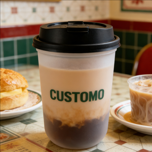 Vasos de Plástico Transparente Esmerilado de 16oz (90mm) para Té con Leche, con Tapa y Pajita, Ecológicos, Impresión UV, Logotipo Personalizado, Desechables - Product Image 4