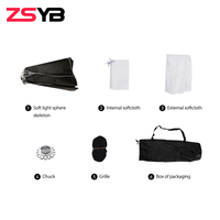 ZSYB meilleure vente universelle Softbox Kit d'éclairage photographique Bowens Mount nid d'abeille grille Softbox Photo Studio