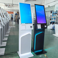 Nouveau design, kiosque de commande et de paiement à écran tactile de 27 pouces avec imprimante, scanner et terminal, kiosque de commande automatique pour la restauration rapide