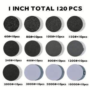 Sanding Discs 1 Inch 60-10000 Grit <b>Silicon</b> Carbide 131 Piece Set For Rotary <b>Tools</b> Wood Metal - Product Image 3