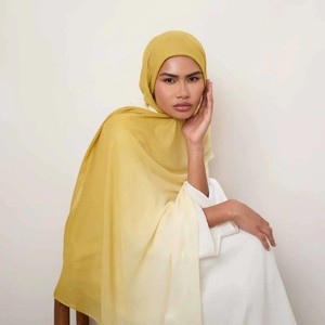 2025 Ombre estampado HIJAB doble aguja rayón Modal bufanda transpirable peso ligero suave algodón chal para Mujeres Musulmanas - Product Image 6