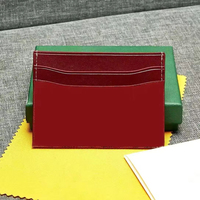 Dompet Mini Kulit PU Desainer Mewah, Tempat Kartu, Kantong Kunci, Dompet Saku untuk Kartu Kredit, Pria & Wanita, dengan Kotak
