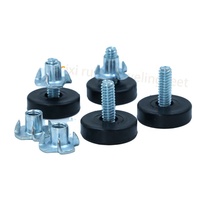 Nivelador de Rosca Ajustable de Acero M6 1/4-20 de Alta Calidad, Personalizado en Todos los Tamaños, Superficie Galvanizada, Base de Plástico PP y Metal