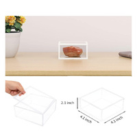 Boîte en acrylique avec couvercle, vitrine transparente en cube, boîte carrée à usages multiples