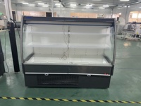 Vitrine réfrigérée ouverte multi-étages à rideau d'air pour fruits et boissons, à branchement commercial, pour supermarché