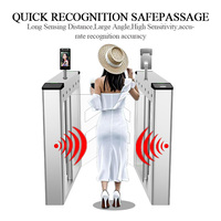 Tourniquet intelligent de barrière d'oscillation de double porte de haute sécurité avec l'intégration biométrique-contrôle d'accès d'empreinte digitale de RFID QR/code à barres de visage