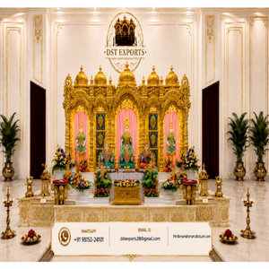 วัดโกลเด้น สวามินารายัน แมนดีร์ ที่งดงามสำหรับห้องสวดมนต์ชุมชน วัดไม้สไตล์แกรนด์ฮาเวลีสำหรับศูนย์ประชุมในสหรัฐอเมริกา - Product Image 1