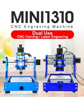 Mesin Ukiran Laser CNC Mini Portabel Handi 1310 3-axis dengan Motor untuk Akrilik, Kayu, PCB, MDF, Spindle Tunggal