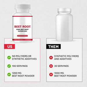 OEM Marque Privée Biologique 1200mg Capsules de Betterave Riche en Vitamines Alimentaire en Gros Poudre d'Extrait Pur de Racine de Betterave pour Adultes - Product Image 5