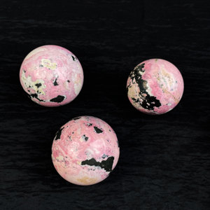 Cristales de Alta Calidad al por Mayor, Piedras Curativas, Esfera de Rodonita Rosa y Negra de Perú para Meditación - Product Image 2