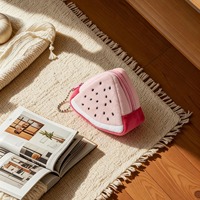 Schattig fruit pluche portemonnee sleutelhanger watermeloen oranje mini opbergtasje pluche hanger tas ornament cadeau