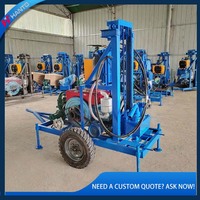 Foreuse mobile diesel sur remorque pour puits d'eau, machine de forage hydraulique facile à utiliser pour l'approvisionnement en eau des villages
