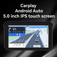 Portable 5 \ "IPX8 étanche GPS Navigation DVR moniteur double caméras USB Carplay affichage pour motos voitures enregistreur de conduite