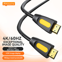 Cable HDMI 2.0 4K 60Hz, Macho a Macho, PVC, Amarillo y Negro, Moldeado, 1M 1.5M 2M 3M 5M 10M, para Monitor, Proyector, Laptop, OEM, ODM
