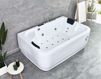 Baignoires autoportantes rectangulaires blanches en acrylique pour adultes, de luxe, modernes et contemporaines, pour massage, pour hôtels, pour immersion