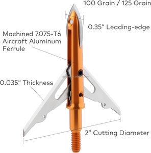 Pointes de chasse en acier inoxydable 420 à 3 lames, diamètre de coupe de 2 pouces, pour arbalètes et arcs composés – Offre Spéciale - Product Image 2