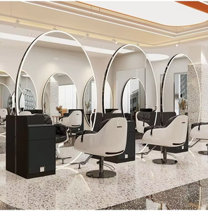 Armoire à Miroir Murale Moderne en Verre avec Éclairage LED Fourniture d'Usine pour <span class=keywords><strong>Salon</strong></span> de Coiffure Barbier Usage Beauté Miroir de Barbier Tendance Vente en Gros - Product Image 2