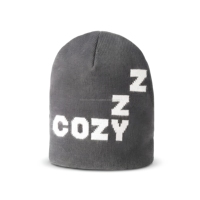 Bonnet en tricot douillet Zzz unisexe pour adulte, style décontracté d'hiver, gris, mélange de laine, style urbain, plage, logo personnalisé, ajustable