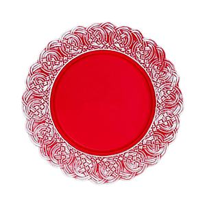 13 "haute qualité rouge diverses formes fêtes décoratives mariages chargeurs en plastique durables en relief Mehndi plaques décoration - Product Image 3