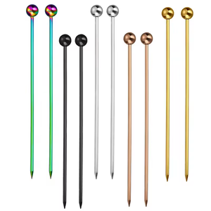 Custom Top di forma in metallo argento oro nero arcobaleno in acciaio inossidabile natale frutta cibo pick per Bar ristorante caffetterie - Product Image 4