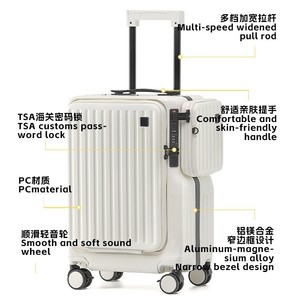 Valise multifonctionnelle de 20 pouces avec poignée télescopique, ouverture latérale, serrure à combinaison, bagage de voyage unisexe - Product Image 2