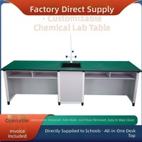 Table de laboratoire scolaire pour physique, chimie et biologie avec évier intégré, plateau résistant aux produits chimiques, couleur personnalisée, vente en gros directe d'usine