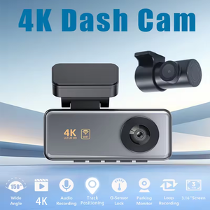 Relee กล้องติดรถยนต์4K ใหม่, กล้องบันทึกวิดีโอติดหน้าและหลังในตัว WiFi GPS โหมดจอดรถ24ชั่วโมงหน้าจอ3.16นิ้วเซ็นเซอร์ G - Product Image 1
