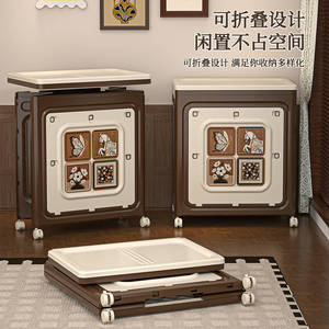 Clothing Organizer Storage Box Large Capacity Flip Top Vintage Style Foldable Rectangle Milk Coffee Color Standing Type - Product Image 2