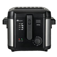 Friteuse Anbolife 2,5 L en acier inoxydable, température réglable, 1500 W, avec réservoir d'huile émaillé, antiadhésive, sans PFAS, OEM ODM