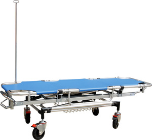 Lettino per Trasferimento Pazienti in Lega di Alluminio con Sponde di Sicurezza, Cinghie e Asta Portaflebo - Barella per Ambulanza - Product Image 4