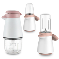 Robot culinaire compact pour bébé en ABS, avec pot en verre de 300 ml, faible bruit (mini mixeur électrique, hachoir, broyeur pour la préparation des aliments des tout-petits à la maison)