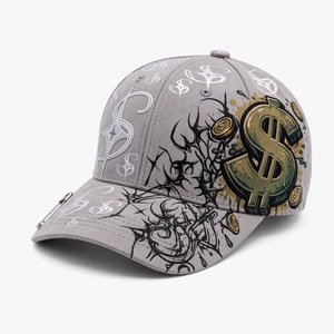 Casquette de baseball haut de gamme à 6 panneaux en faux daim, logo brillant argenté imprimé par transfert thermique sur le panneau avant, fermeture arrière réglable, unisexe adulte - Product Image 1