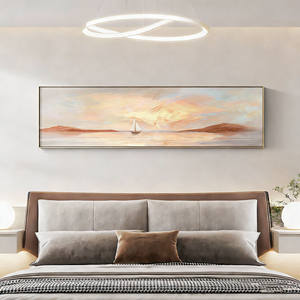 Impresión Artística de Paisaje Marino al Atardecer, Lienzo Texturizado con Veleros, para Decoración de Sala de Estar - Product Image 6