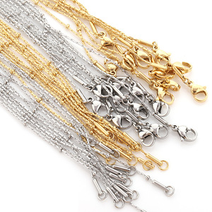Chaîne en os de serpent, perles en acier inoxydable de 0,9 mm, chaîne claviculaire de 45 cm, collier unisexe, cadeau - Product Image 4
