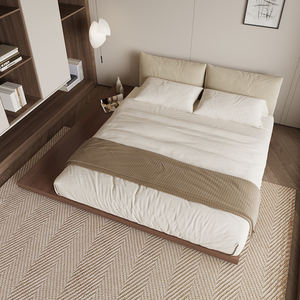 Cama doble baja de madera de estilo japonés de 1,8 m, cama Tatami, muebles de dormitorio, creativo, sin cabeza, Simple, moderno, extensible - Product Image 3