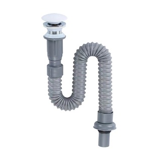 Tubería de drenaje de plástico en forma de S, trampa de lavabo de una pieza para lavabo de baño, ABS, acero inoxidable, diseño minimalista - Product Image 5