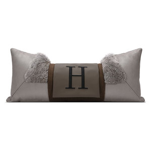 Coussin cylindrique <span class=keywords><strong>long</strong></span> et <span class=keywords><strong>rond</strong></span> de style moderne AIBUZHIJIA, gris, en forme de bonbon, pour la décoration de la maison - Product Image 1
